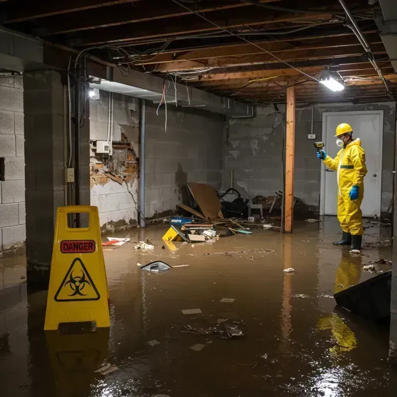 Flooded Basement Electrical Hazard in Orange County, NC Property